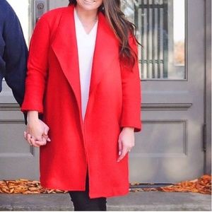 Tahari red overcoat